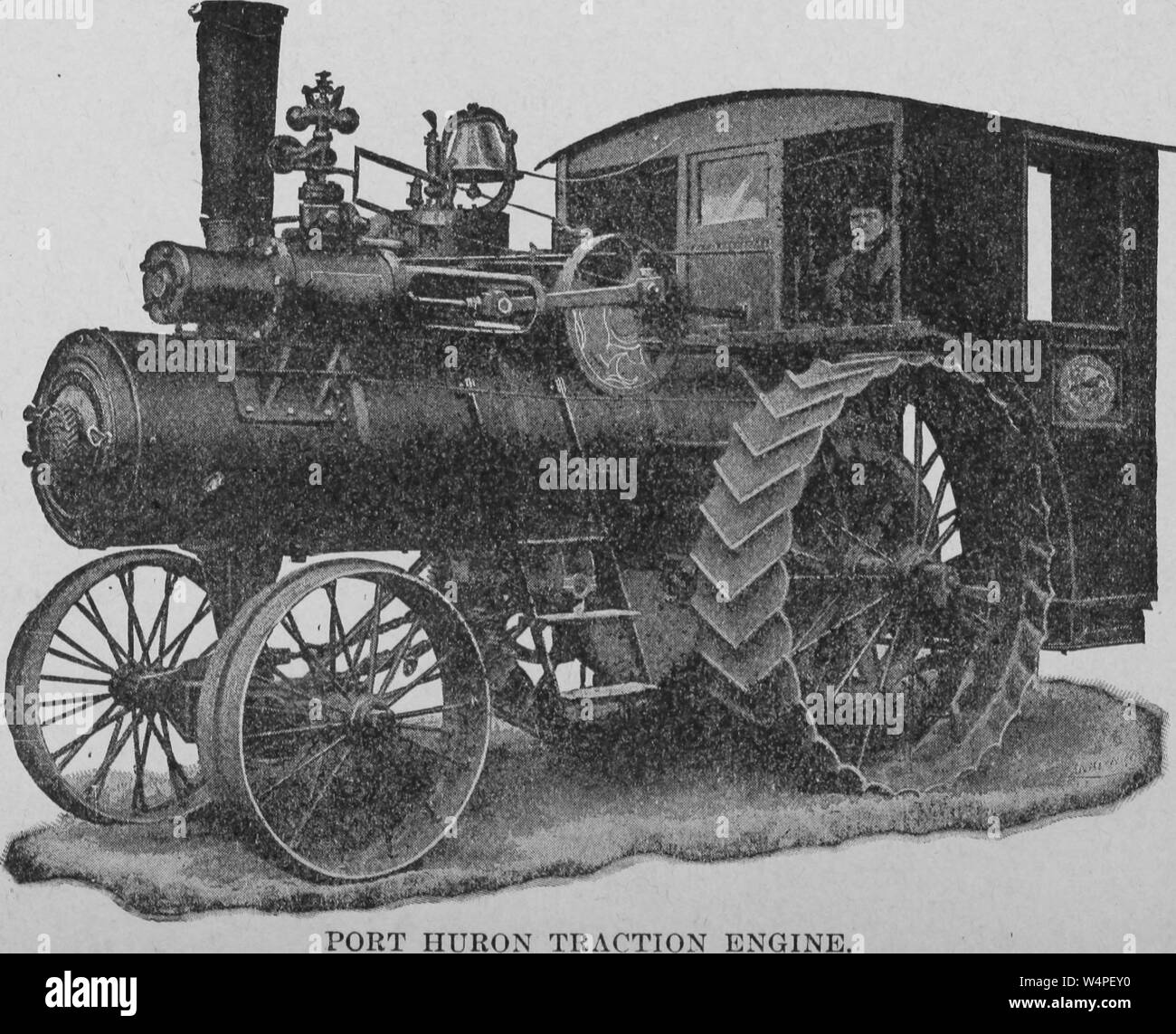 Incisione del Port Huron con trazione a vapore motore, dal libro "Farm motori e come eseguirle' da James H. Stephenson, 1910. La cortesia Internet Archive. () Foto Stock