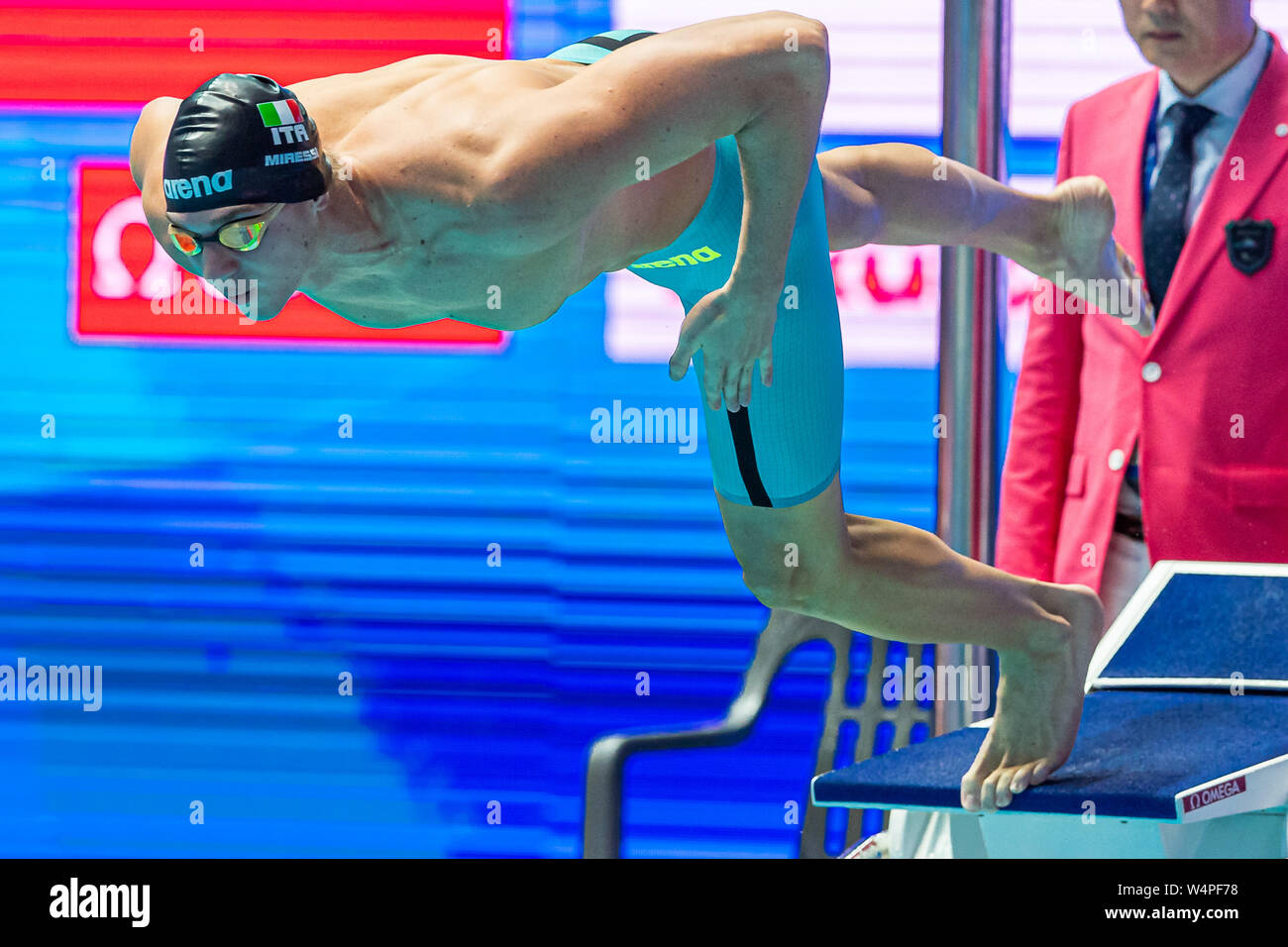 24 luglio 2019 Gwangju, Corea del Sud 18° Campionato Mondiale di Aquatica della FINA 24-07-2019: Zwemmen: WK 2019: Gwangju MIRESSI Alessandro ITA ITALIA Gwangju Corea del Sud 24/07/2019 Nuoto uomini 100m Freestyle Semifinale 18° Campionato Mondiale di Aquatica della FINA Centro Acquatico dell'Università di Nambu Foto © Andrea Masini / Deepbluemedia / Indefedefoto Foto Stock