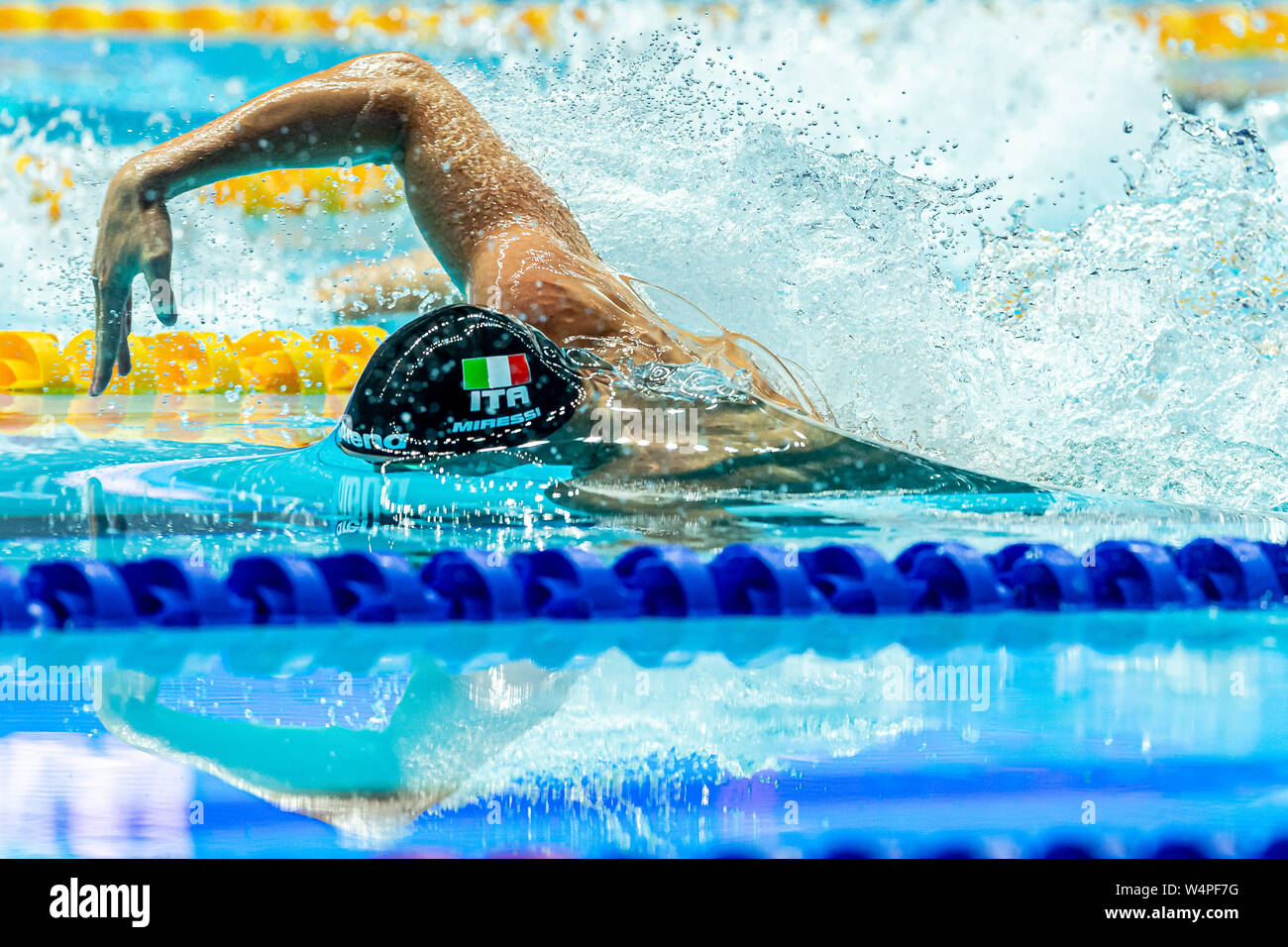 24 luglio 2019 Gwangju, Corea del Sud 18° Campionato Mondiale di Aquatica della FINA 24-07-2019: Zwemmen: WK 2019: Gwangju MIRESSI Alessandro ITA ITALIA Gwangju Corea del Sud 24/07/2019 Nuoto uomini 100m Freestyle Semifinale 18° Campionato Mondiale di Aquatica della FINA Centro Acquatico dell'Università di Nambu Foto © Andrea Masini / Deepbluemedia / Indefedefoto Foto Stock