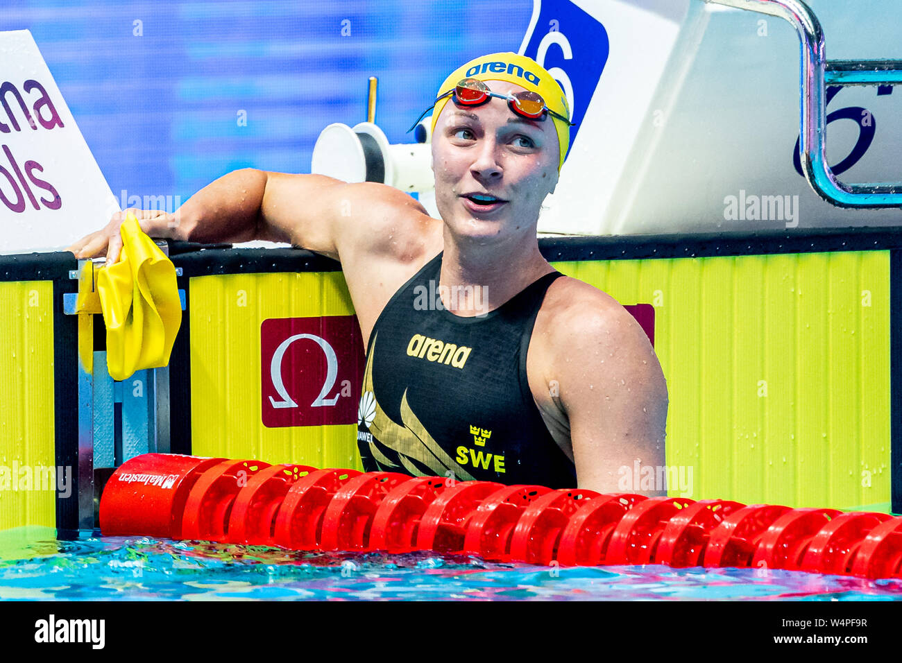 24 luglio 2019 Gwangju, Corea del Sud 18° Campionato Mondiale di Aquatica della FINA 24-07-2019: Zwemmen: WK 2019: Gwangju SJOESTROEM Sarah SWE SVEZIA Gwangju Corea del Sud 24/07/2019 Nuoto Donne 200m Freestyle finale 18° Campionato Mondiale di Aquatica della FINA Centro Acquatico dell'Università di Nambu Foto © Giorgio / Deepemebluodia / Indefeudia / Indefeudia Foto Stock