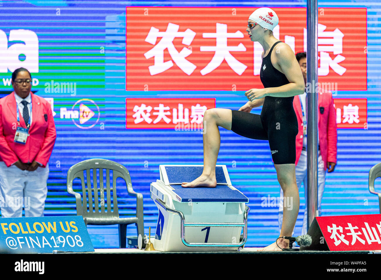24 luglio 2019 Gwangju, Corea del Sud 18° Campionato Mondiale di Aquatica della FINA 24-07-2019: Zwemmen: WK 2019: Gwangju OLEKSIAK Penny CAN CANADA Gwangju Corea del Sud 24/07/2019 Nuoto Donne 200m Freestyle Final 18° Campionato Mondiale di Aquatica della FINA Centro Acquatico dell'Università di Nambu Foto © Giorgio Scala / Deepbluemedia / Insifosito Foto Stock