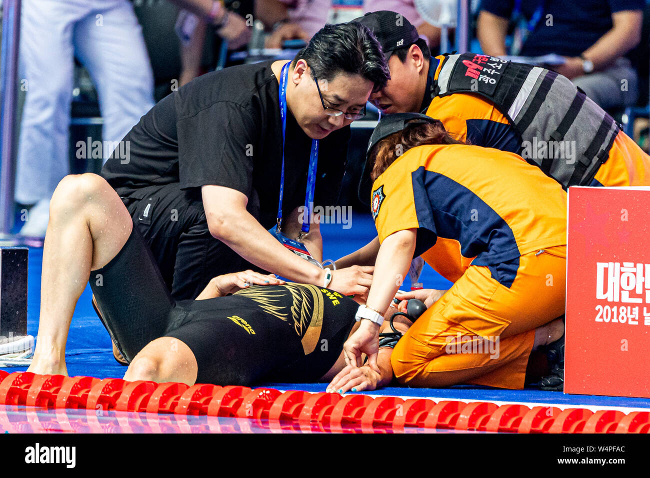 24 luglio 2019 Gwangju, Corea del Sud 18° Campionato Mondiale di Aquatica della FINA 24-07-2019: Zwemmen: WK 2019: Gwangju SJOESTROEM Sarah SWE SVEZIA Gwangju Corea del Sud 24/07/2019 Nuoto Donne 200m Freestyle finale 18° Campionato Mondiale di Aquatica della FINA Centro Acquatico dell'Università di Nambu Foto © Giorgio / Deepemebluodia / Indefeudia / Indefeudia Foto Stock