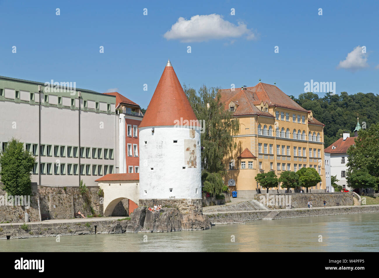 Torre Schaibling, Passau, Bassa Baviera, Baviera, Germania Foto Stock