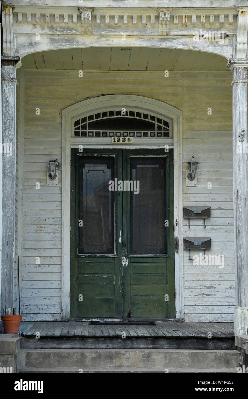 Belle porte ornate di Galveston Foto Stock