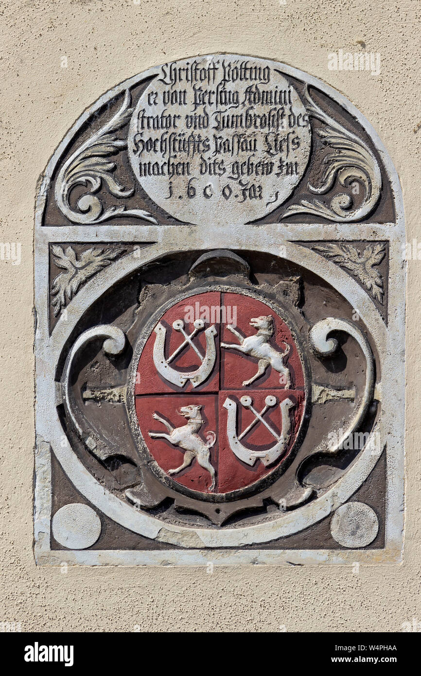 Stemma della città di Passau, Bassa Baviera, Germania Foto Stock