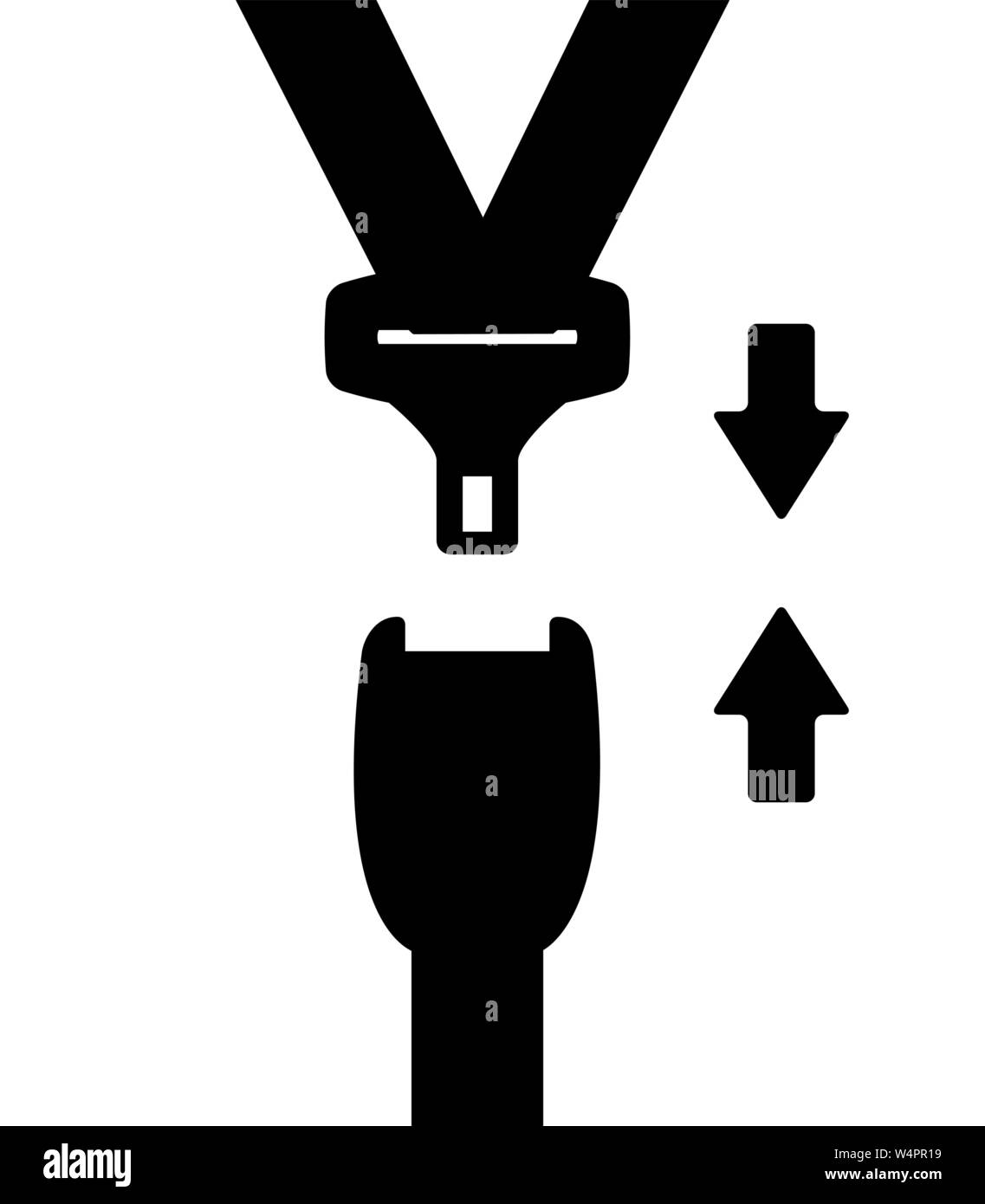 Allacciare la cintura di sicurezza e la relativa icona. Viaggio sicuro  simbolo. Cintura di sicurezza segno illustrazione piatta nozione Immagine e  Vettoriale - Alamy