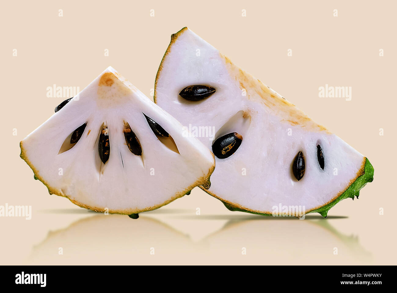 Soursop, fico d'India Anone isolato su bianco Foto Stock