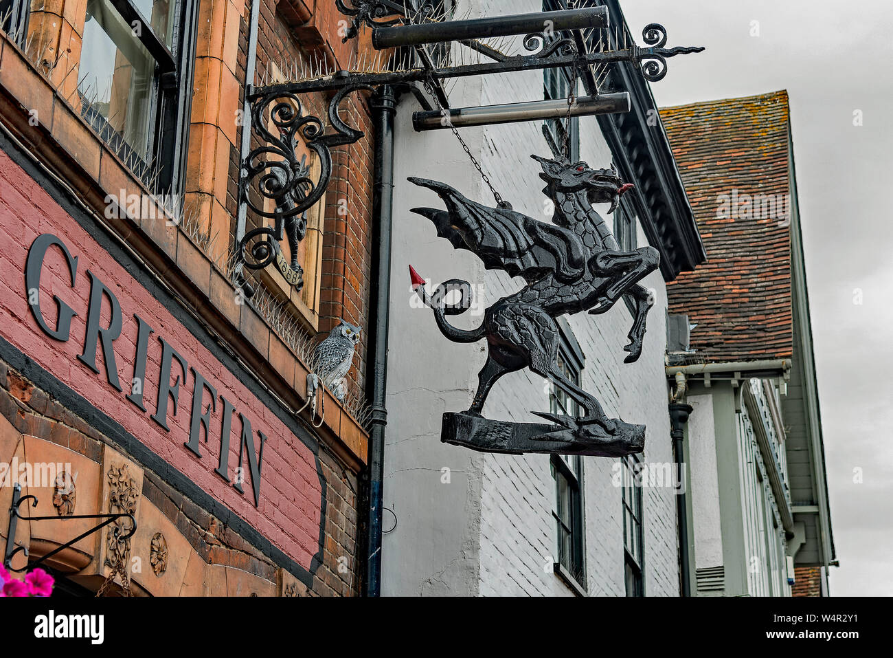 Griffin a Canterbury Foto Stock