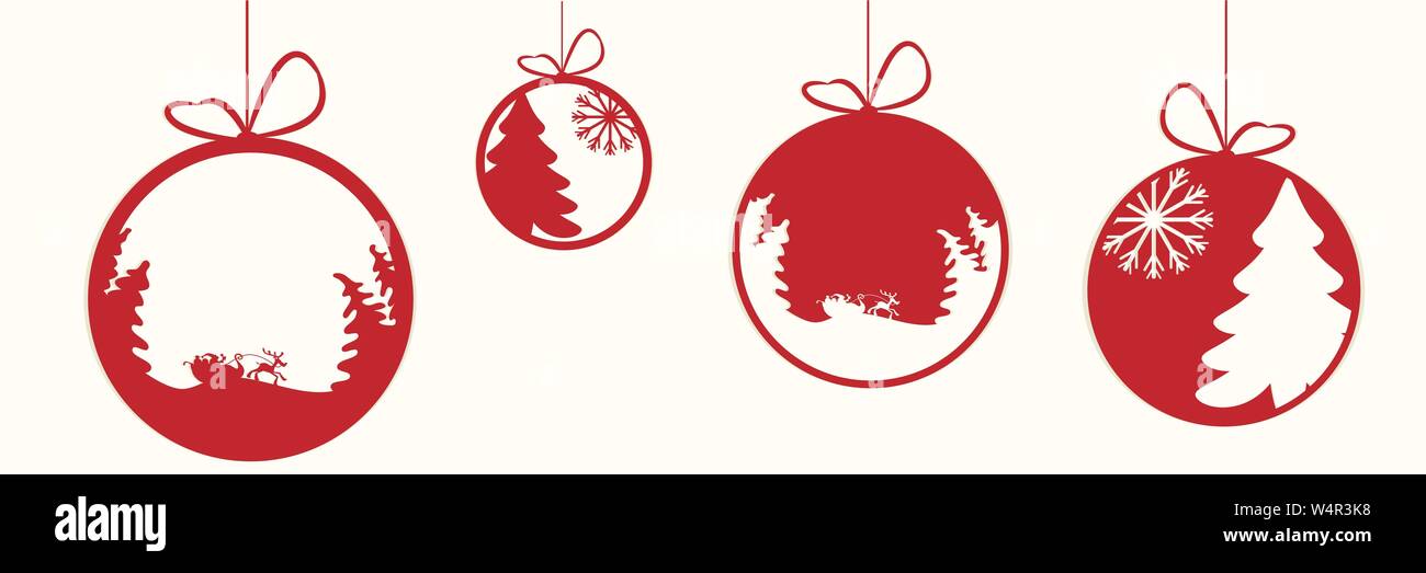 Decorativo baubles di Natale con ornamenti su un luminoso fondo avorio illustrazione vettoriale Illustrazione Vettoriale