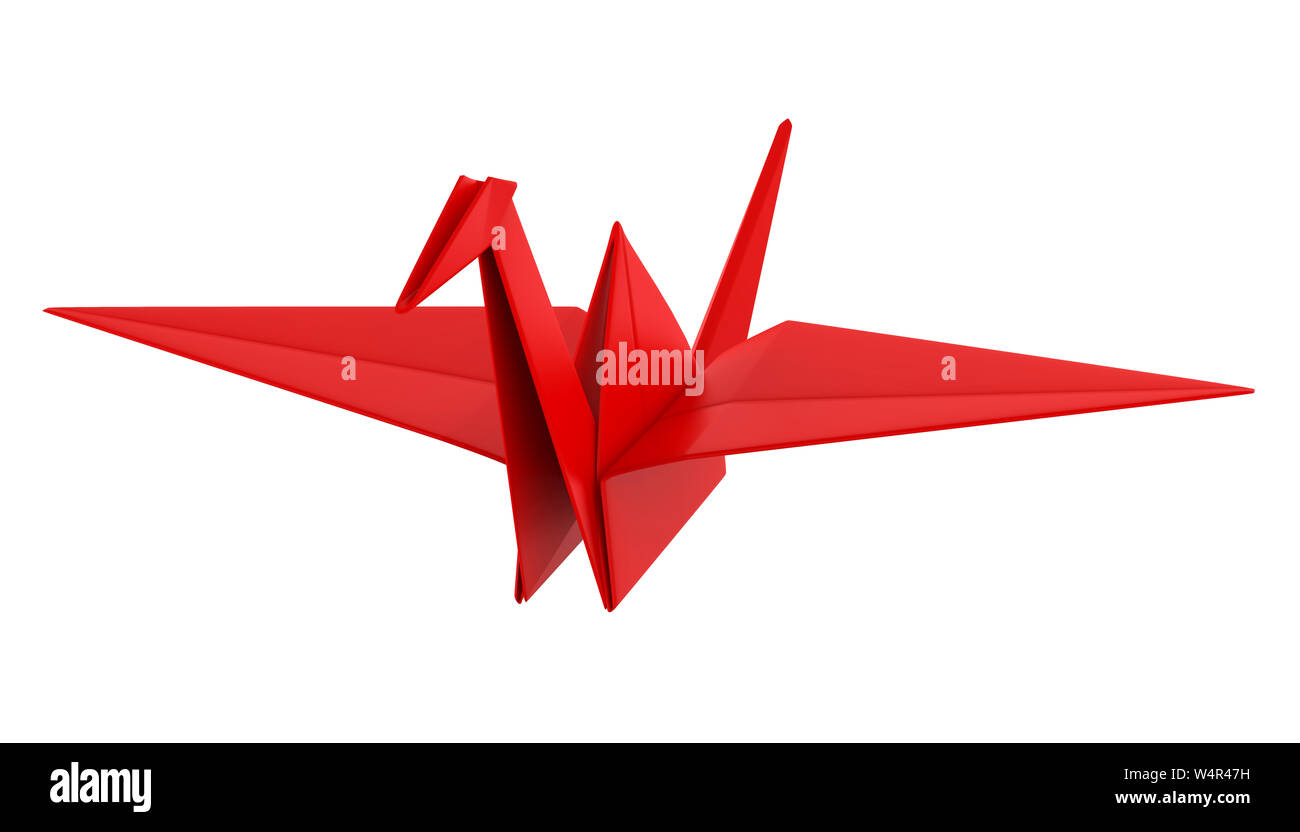 Carta Origami gru isolato Foto Stock