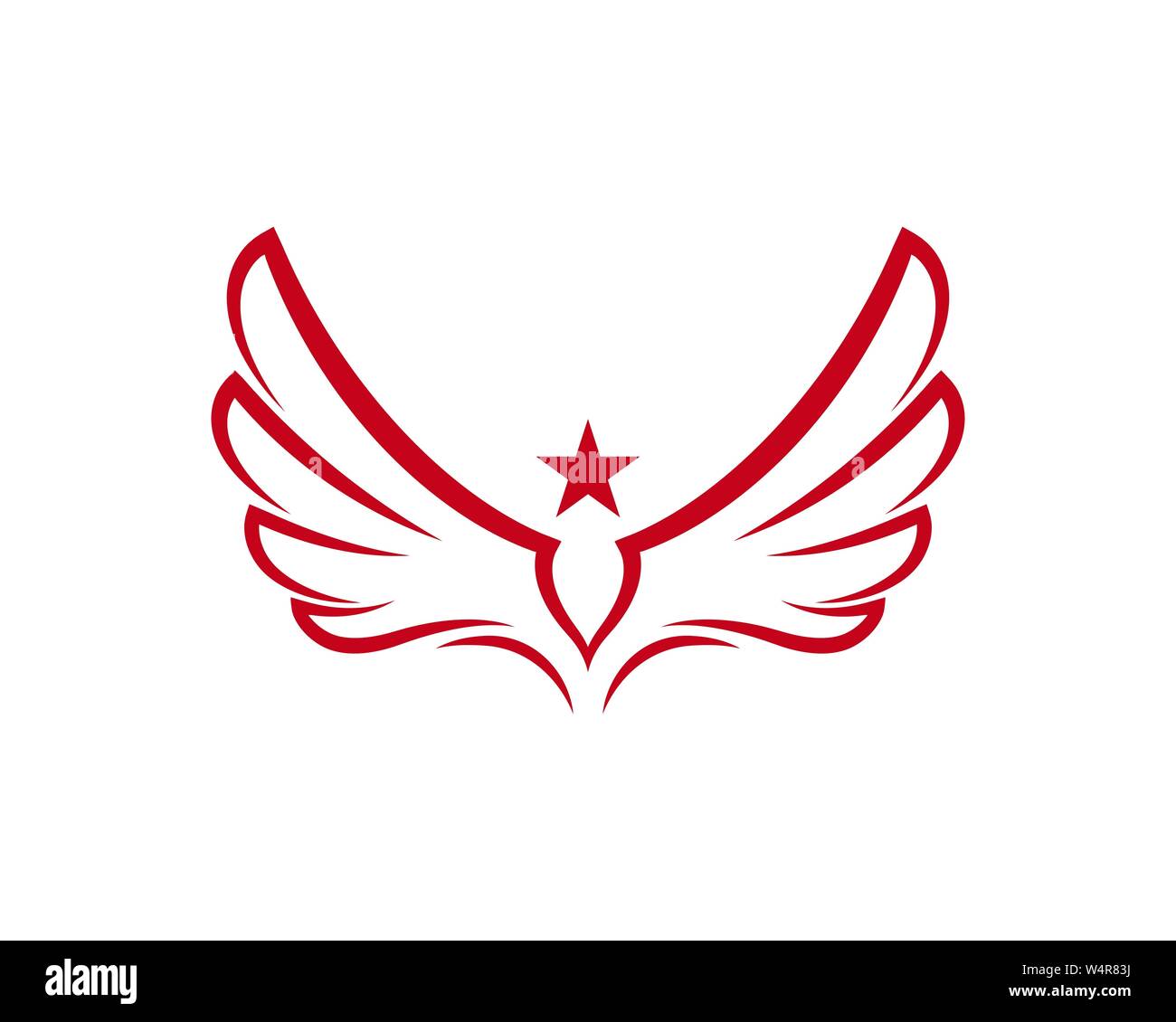 Falcon ala modello Logo illustrazione vettoriale design Illustrazione Vettoriale