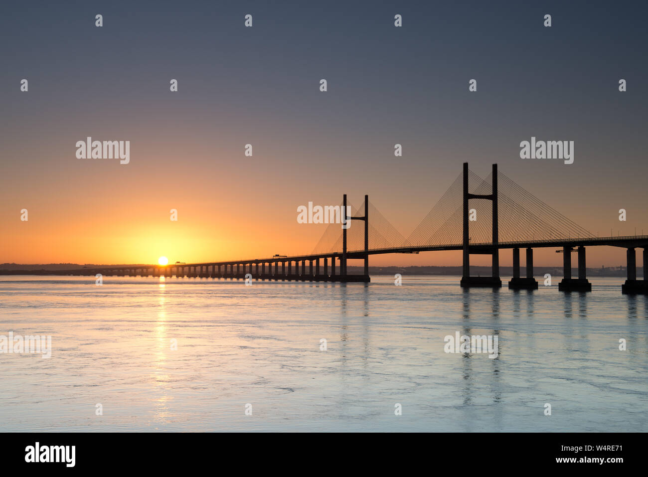 Severn Bridge, seconda Severn attraversando il ponte che collega il Galles e Inghilterra Foto Stock