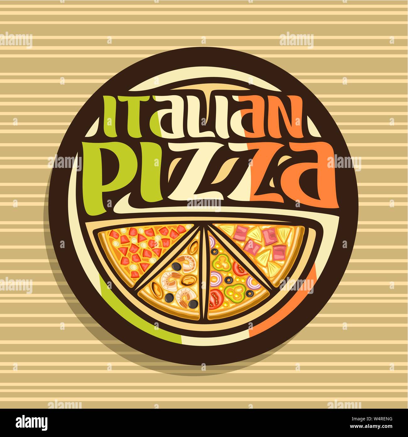 Il logo del vettore per pizza italiana Illustrazione Vettoriale