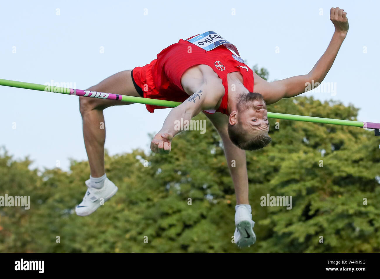 Leverkusen, Germania 24 Luglio 2019: Atletica Leggera - Bayer Classics - 2019 Mateusz Przybylko (TSV Bayer 04 Leverkusen), azione. Foto singola. | Utilizzo di tutto il mondo Foto Stock