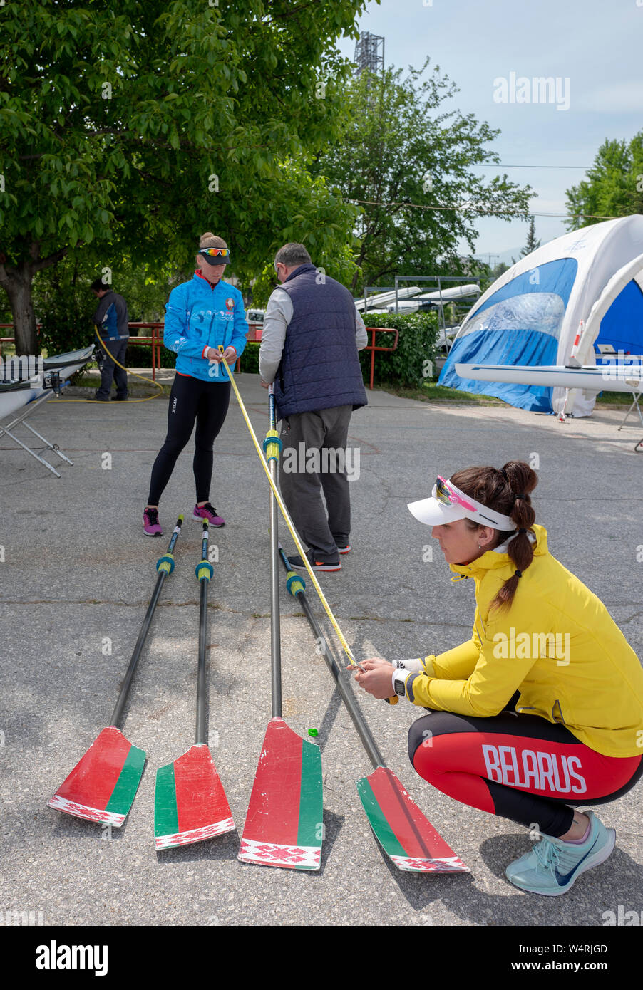 Plovdiv, Bulgaria, 10-12 maggio 2019, FISA, Rowing World Cup 1, Plovdiv Canoa e canottaggio centro, © Peter SPURRIER/Intersport immagini] Foto Stock