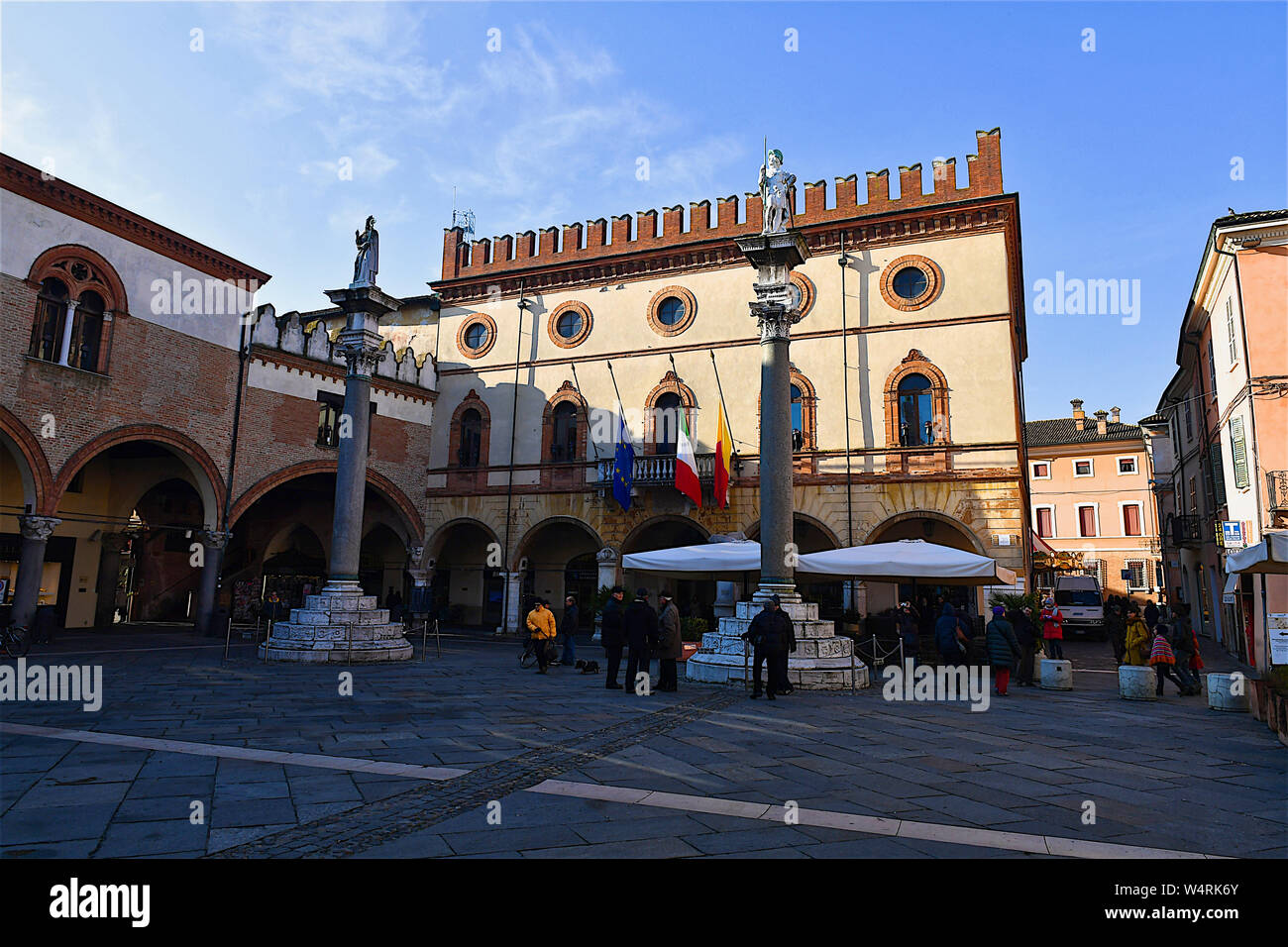 Vista di Piazza del Popolo, Ravenna, Emilia Romagna, Italia Foto Stock