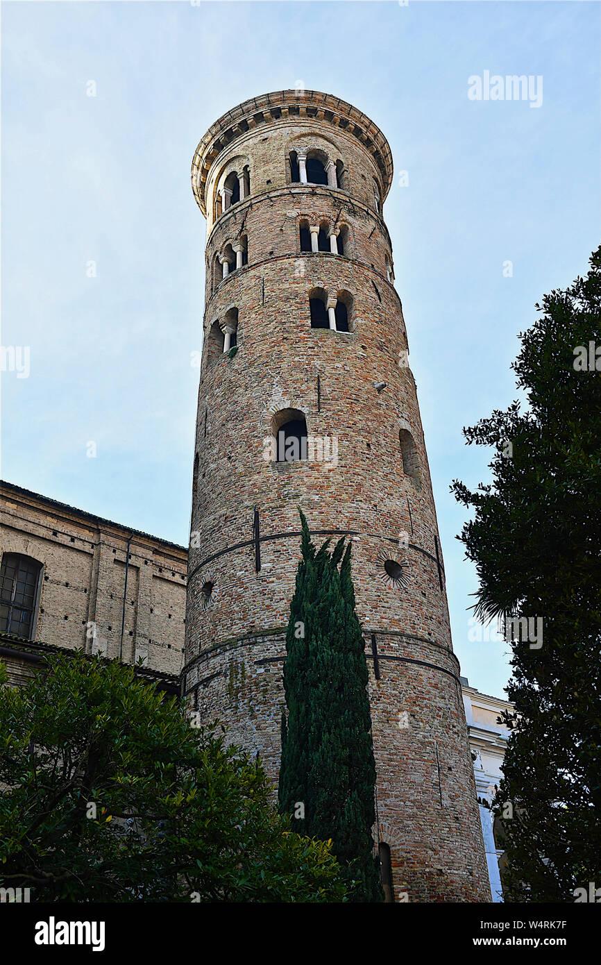 Castello medievale torre, Ravenna, Emilia Romagna, Italia Foto Stock