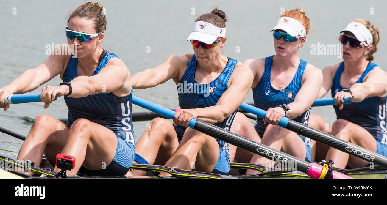 Plovdiv, Bulgaria, 10-12 maggio 2019, FISA, Rowing World Cup 1, Plovdiv Canoa e canottaggio centro, © Peter SPURRIER/Intersport immagini] Foto Stock