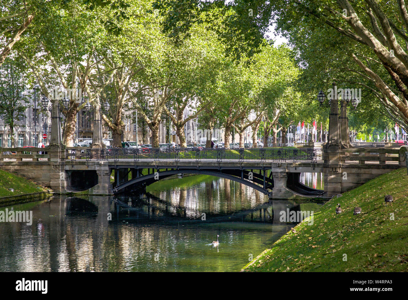 Königsallee in Dusseldorf Foto Stock