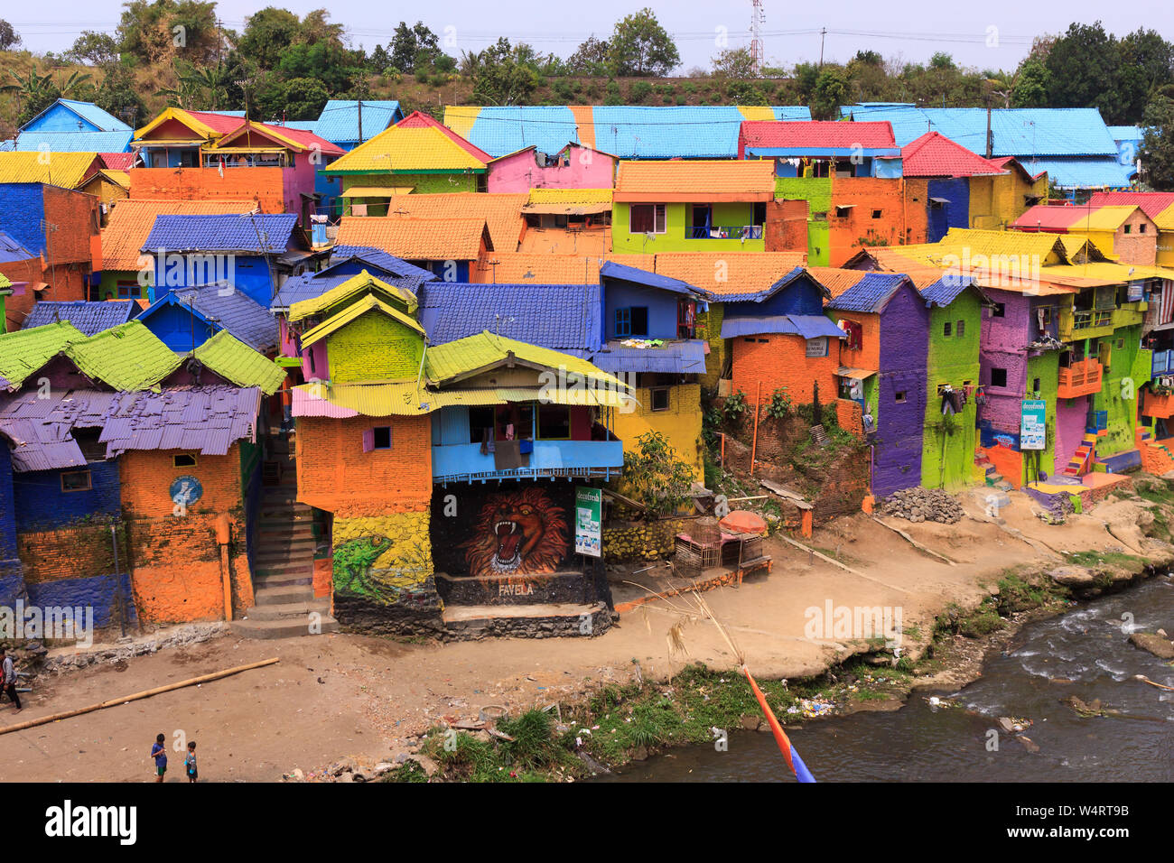 Kampung Warna Warni Jodipan colorato villaggio Malang Foto Stock