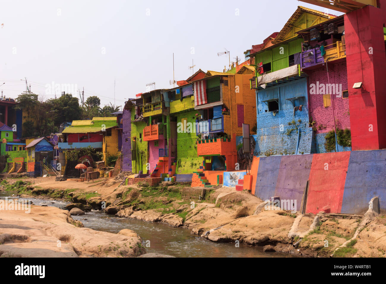 Kampung Warna Warni Jodipan colorato villaggio Malang Foto Stock