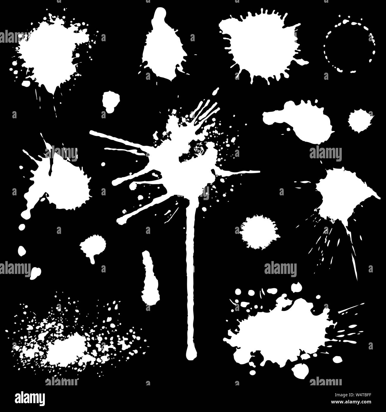 Set di vettore di blot e macchie Illustrazione Vettoriale