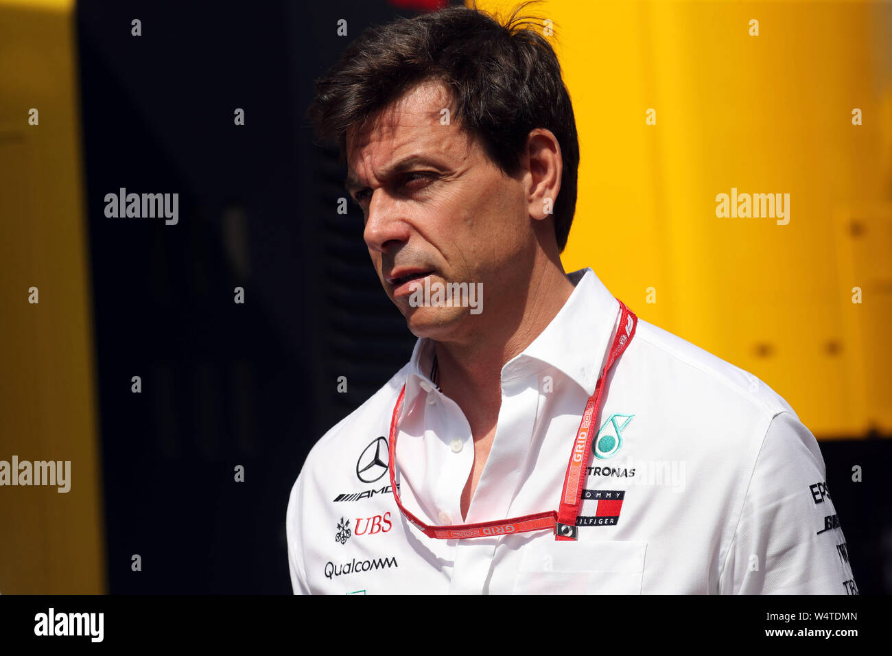 Hockenheim, Germania. Xxv Luglio, 2019. Il Grand Prix di Formula Uno in Germania 2019 nel pic: Toto Wolff (GER) Mercedes AMG F1 azionista e Direttore Esecutivo del credito: LaPresse/Alamy Live News Foto Stock