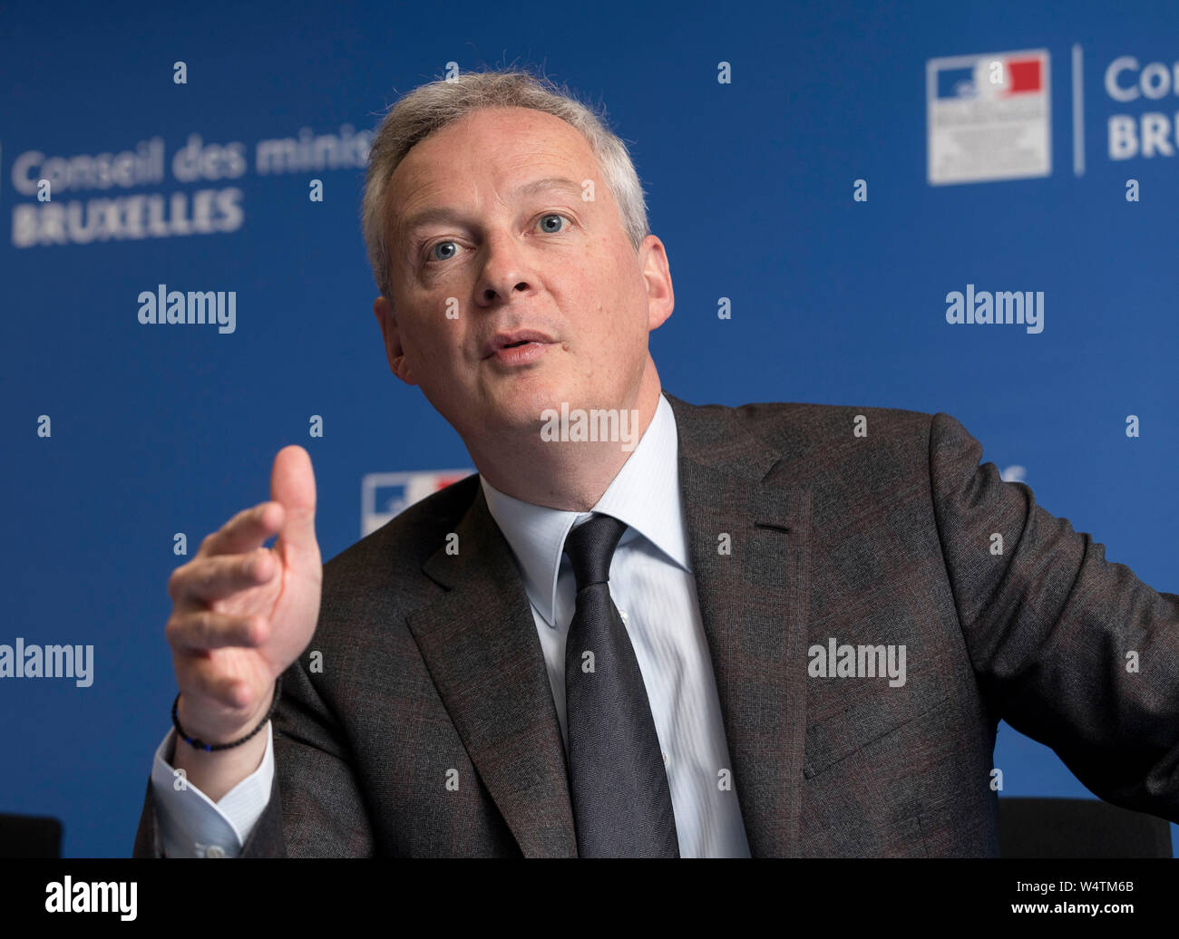 Il Belgio, a Bruxelles, il 11 marzo 2019: Bruno Le Maire, ministro francese dell'Economia e delle finanze, frequentando il Consiglio ECOFIN Foto Stock