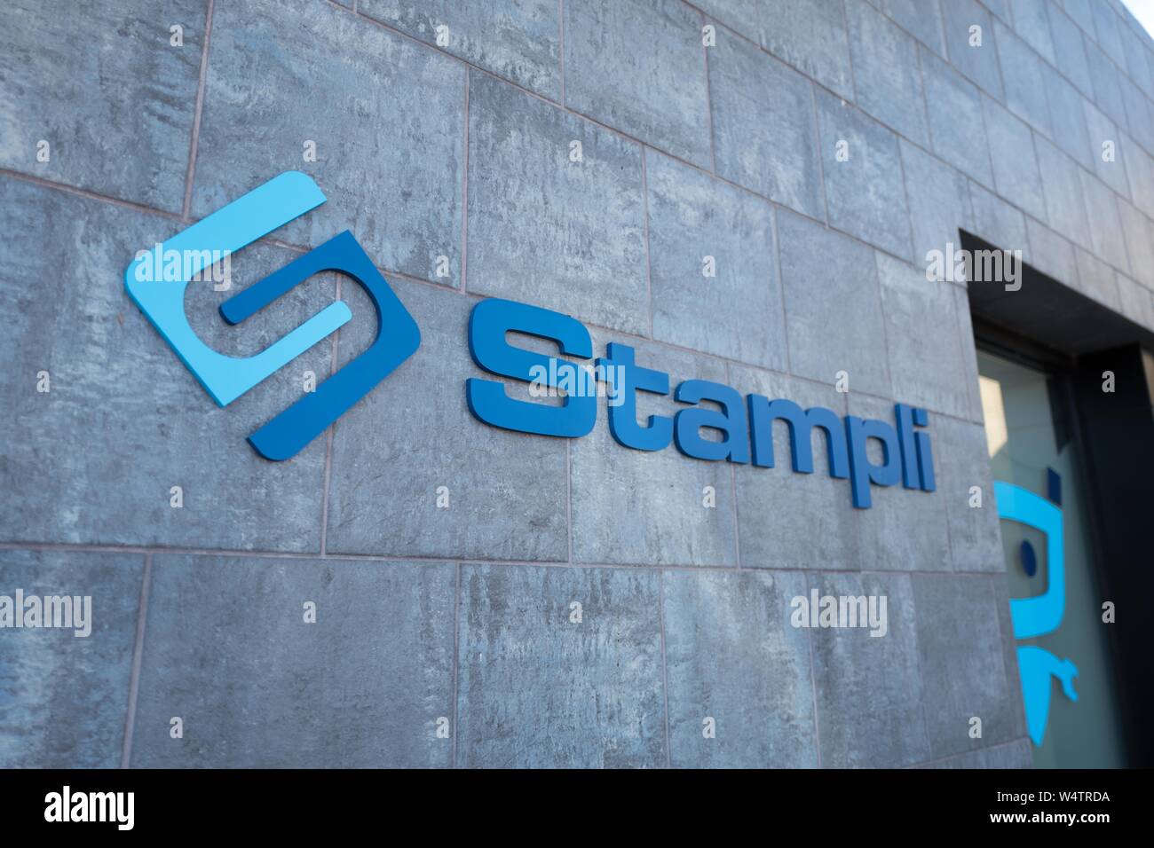 Logo sulla facciata della contabilità fornitori software provider Stampli nella Silicon Valley Town di Mountain View, California, 28 ottobre 2018. () Foto Stock