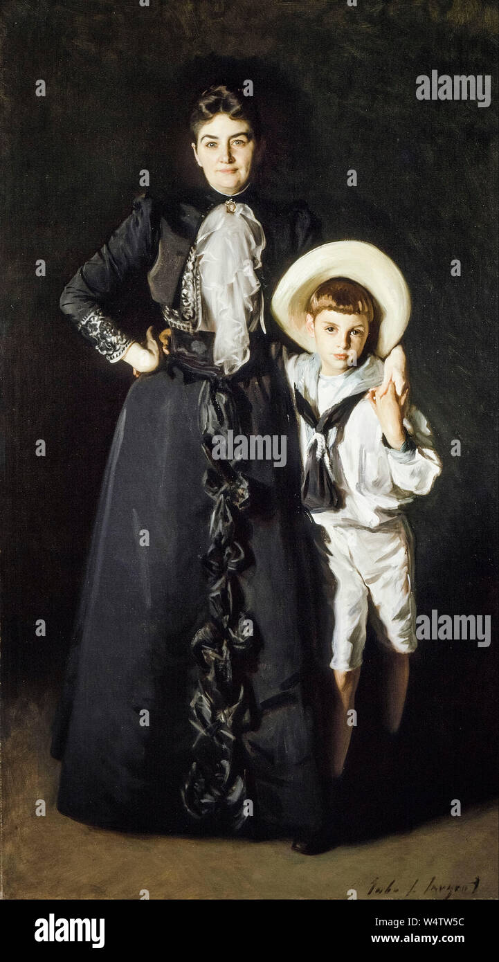 John Singer Sargent, ritratto dipinto, onorevole Edward L Davis e suo figlio, Livingston Davis, 1890 Foto Stock