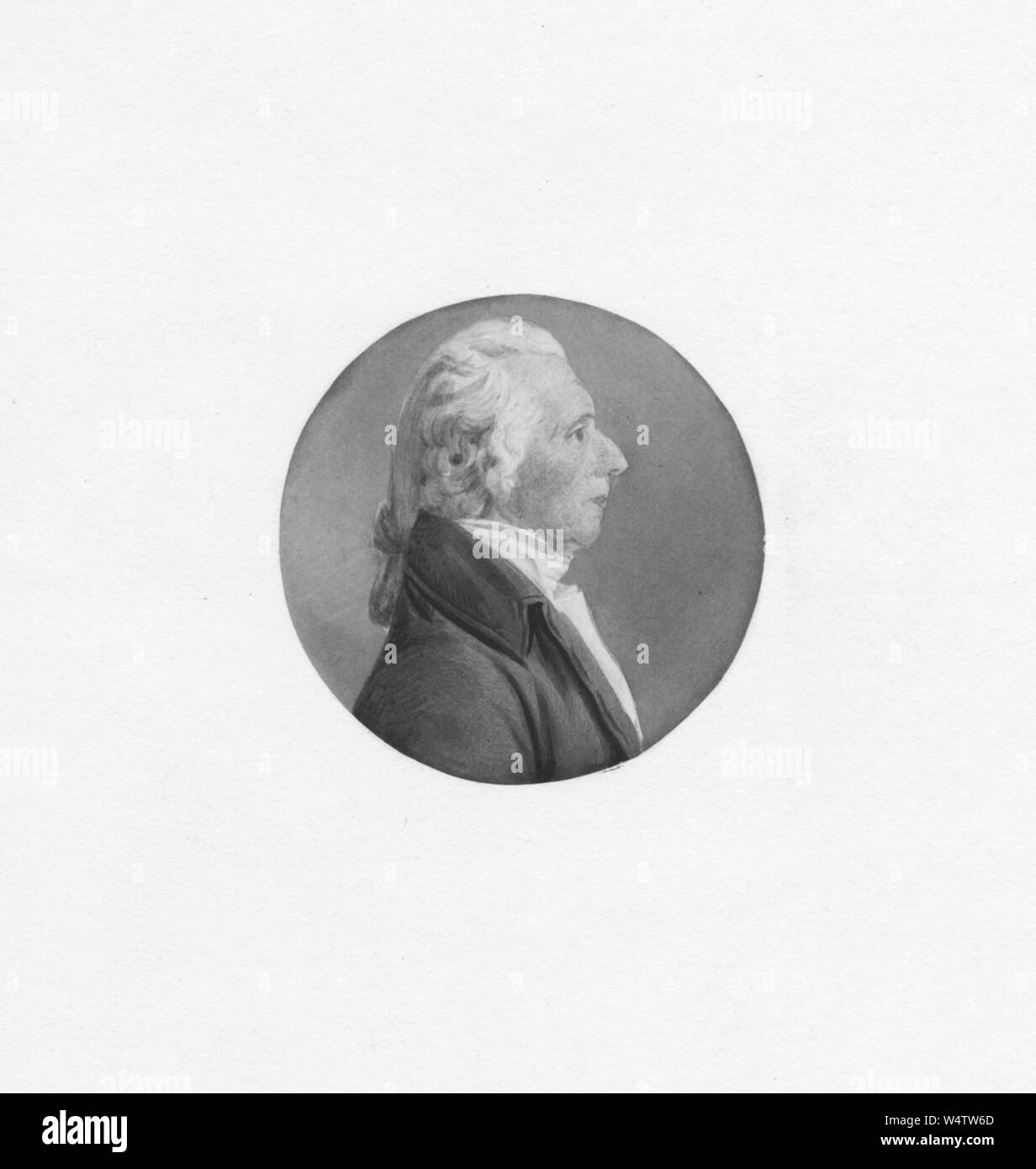 Incisi ritratto di Charles Carroll di Carrollton, firmatario della dichiarazione di indipendenza americana, una piantatrice americano e uno dei primi sostenitori dal Maryland, 1804. () Foto Stock