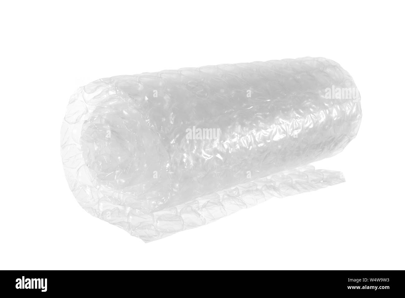 Rotolo di nastro a bolle su sfondo bianco Foto Stock