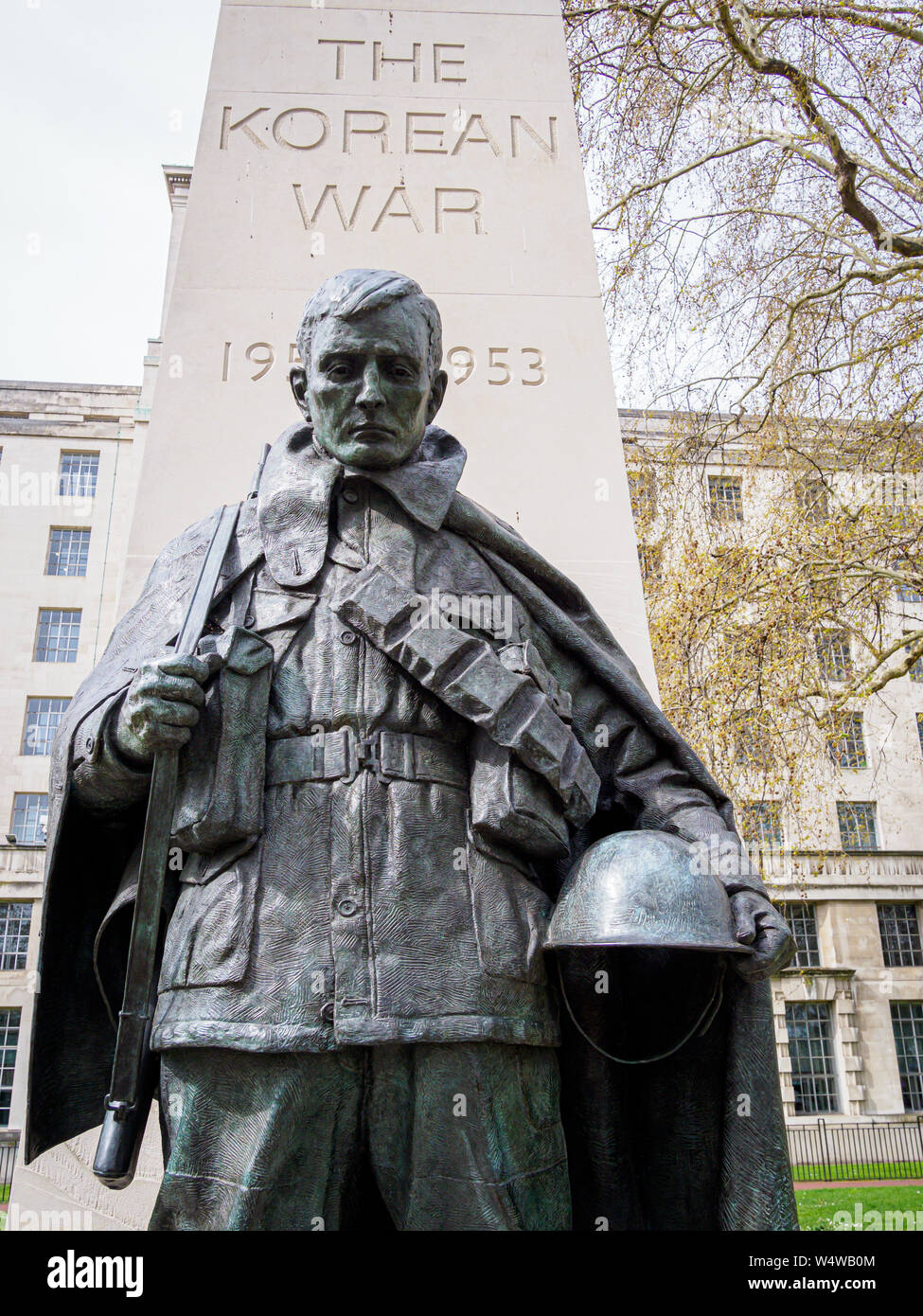Korean War Memorial in Victoria Embankment Gardens LONDRA Foto Stock