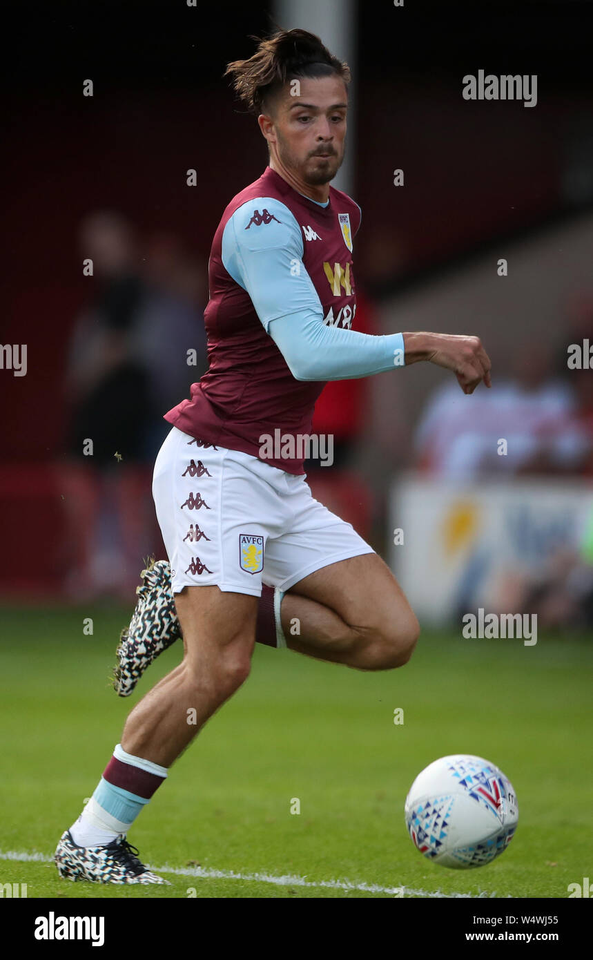 Aston Villa's Jack Grealish durante la partita pre-stagione al Banks's Stadium, Walsall. PREMERE ASSOCIAZIONE foto. Data immagine: Mercoledì 24 luglio 2019. Guarda la storia di calcio della PA Walsall. Il credito fotografico dovrebbe essere: Nick Potts/PA Wire. RESTRIZIONI: Nessun utilizzo con audio, video, dati, elenchi di apparecchi, logo di club/campionato o servizi "live" non autorizzati. L'uso in-match online è limitato a 120 immagini, senza emulazione video. Nessun utilizzo nelle scommesse, nei giochi o nelle pubblicazioni di singoli club/campionati/giocatori. Foto Stock