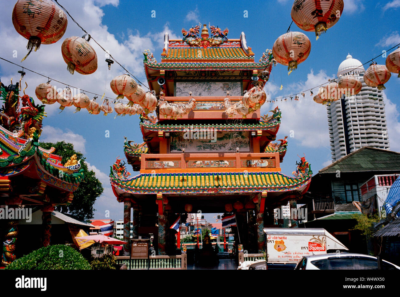 Il Gong cinese Wu Santuario a Bangkok in Tailandia in Asia del sud-est in Estremo Oriente. Tempio della Dea Foto Stock