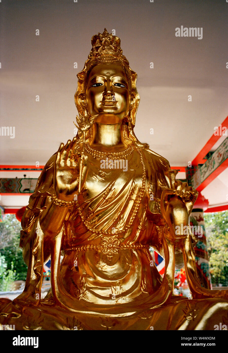 Il Gong Wu statua presso il Gong cinese Wu Santuario Tempio di Bangkok in Thailandia nel sud-est asiatico in Estremo Oriente. Dea Foto Stock