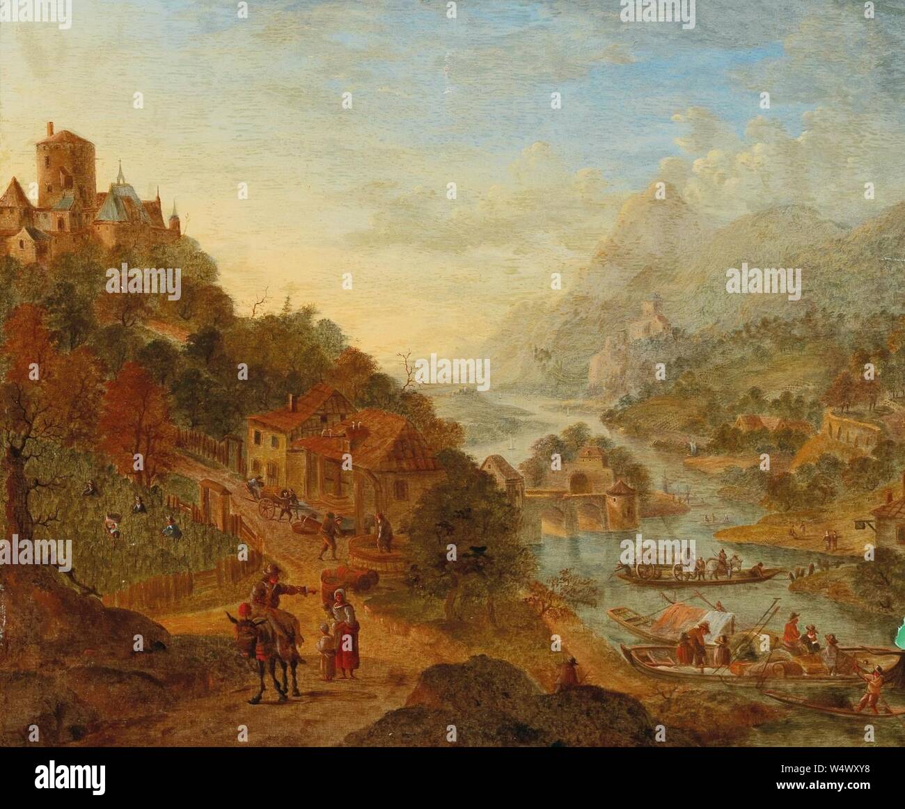 Cornelis Verdonck - idealizzata del paesaggio del Reno. Foto Stock
