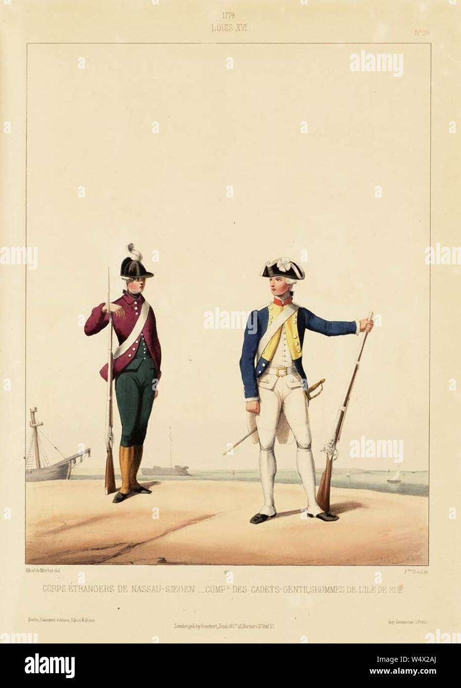 Corps étrangers de Nassau-Siegen 1779 Louis XVI (Gustave David, 1830). Foto Stock