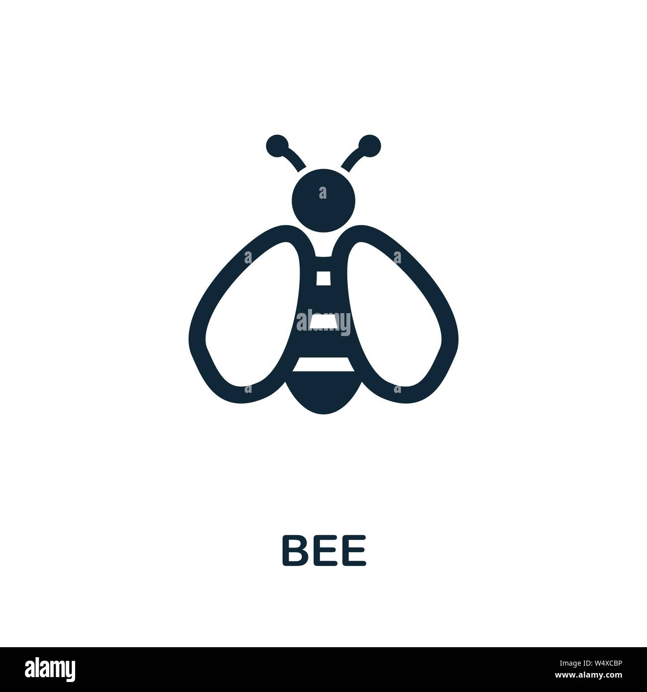 Icona vettore ape. Segno creativo dalla collezione di icone della fattoria. Icona a forma di bee piatto piena per computer e dispositivi mobili Illustrazione Vettoriale