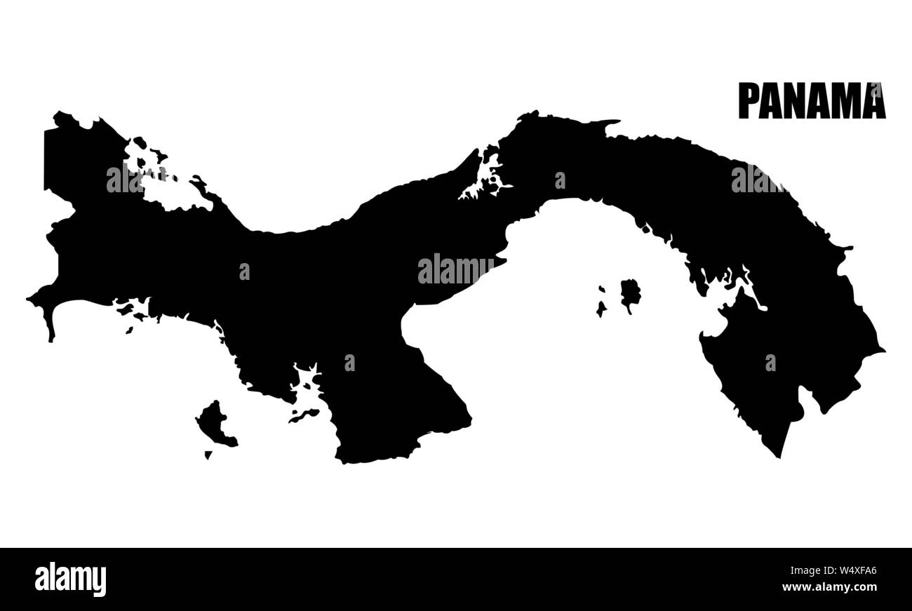 Silhouette di Panama mappa Illustrazione Vettoriale