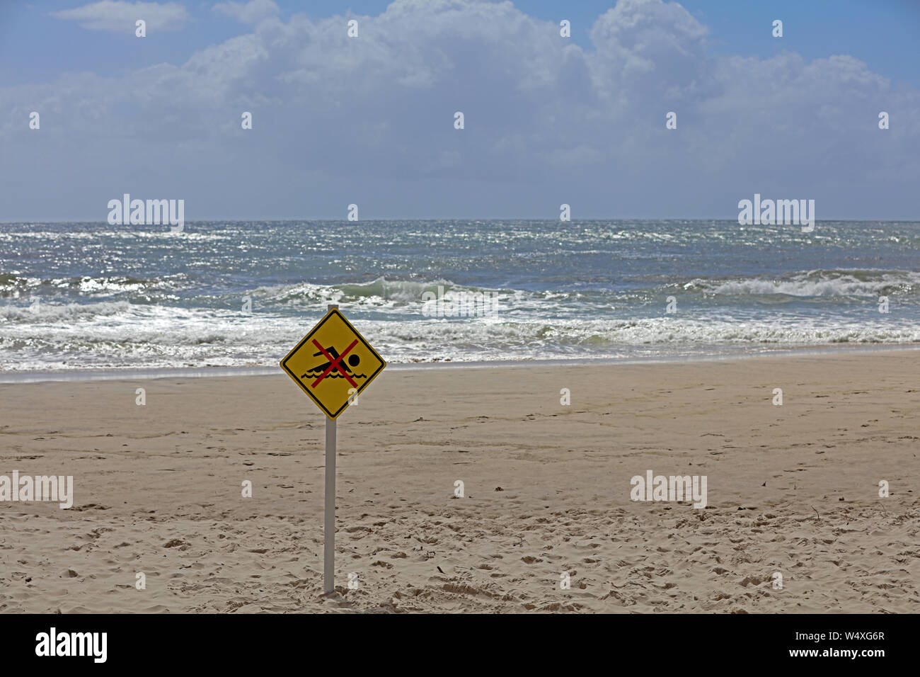 Protezione con nuoto vietato segni Foto Stock