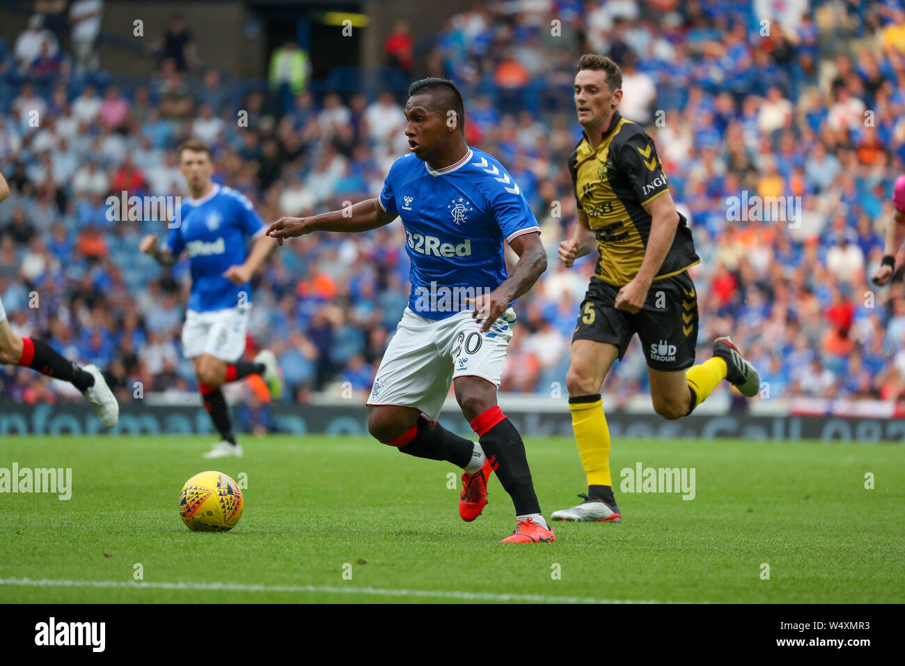 Glasgow, Regno Unito il 25 luglio 2019. Glasgow Rangers giocato contro Progres Niederkorn football club dal Lussemburgo nel secondo round dell'Europa League calcio concorrenza. Credito: Findlay/Alamy Live News Foto Stock
