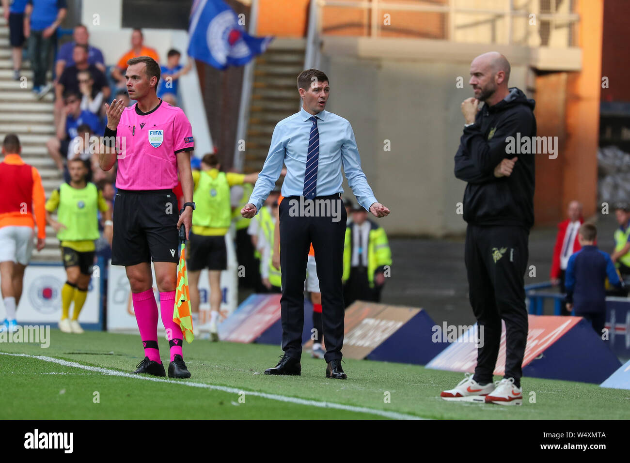 Glasgow, Regno Unito il 25 luglio 2019. Glasgow Rangers giocato contro Progres Niederkorn football club dal Lussemburgo nel secondo round dell'Europa League calcio concorrenza. Credito: Findlay/Alamy Live News Foto Stock