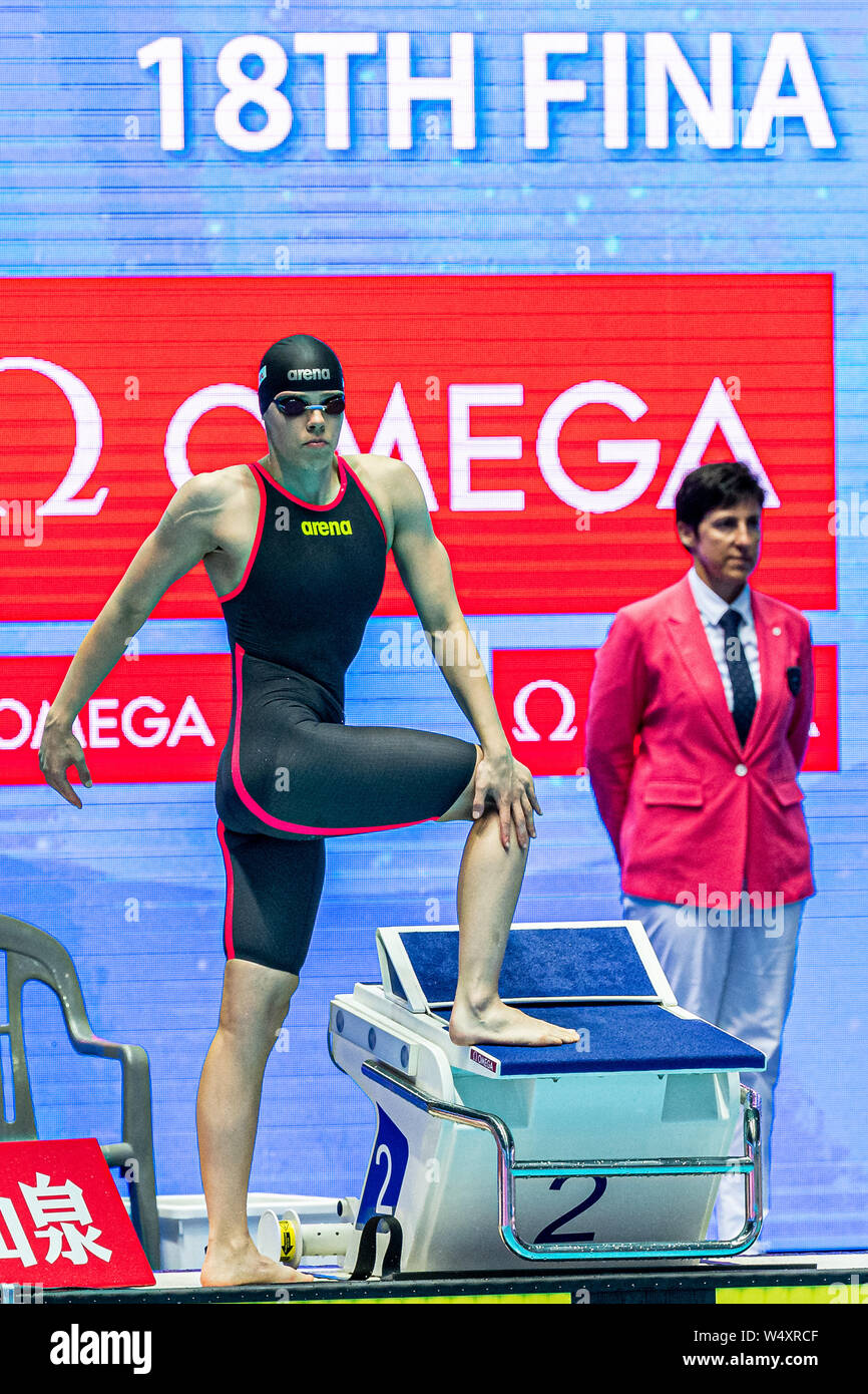 25 luglio 2019 Gwangju, Corea del Sud 18° Campionato Mondiale di Aquatica della FINA 25-07-2019: Zwemmen: WK 2019: Gwangju HENTKE Franziska GER GERMANIA Gwangju Corea del Sud 25/07/2019 Nuoto Donne 200m finale Butterfly 18° Campionato Mondiale di Aquatica della FINA Centro Acquatico Universitario di Nambu Foto Stock