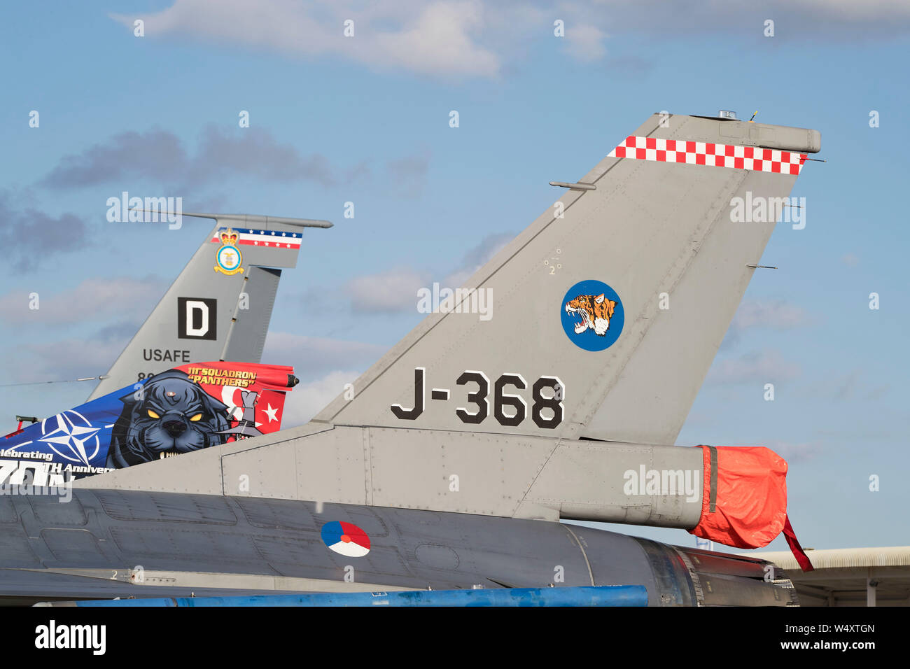 Alette di aviogetti in mostra statica al 2019 RIAT air show, Fairford, Gloucestershire Foto Stock