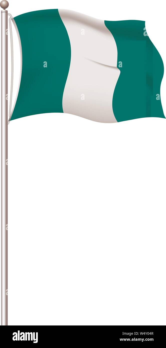Bandiere del mondo. Paese di bandiera nazionale post sfondo trasparente. La Nigeria. Illustrazione Vettoriale. Illustrazione Vettoriale