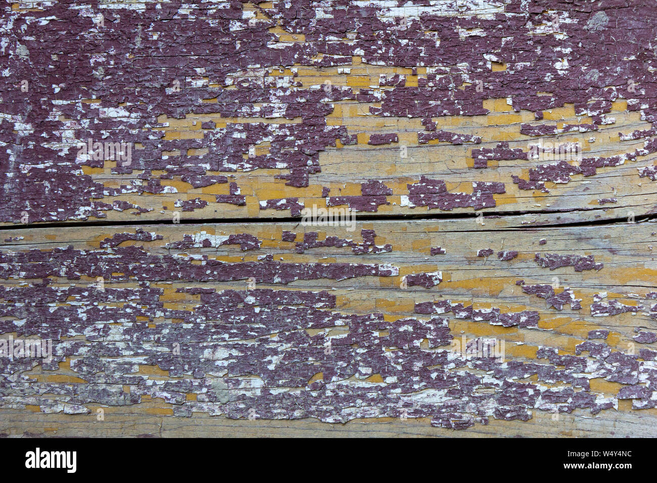 Legno dipinto texture con la vernice che si stacca dal Foto Stock