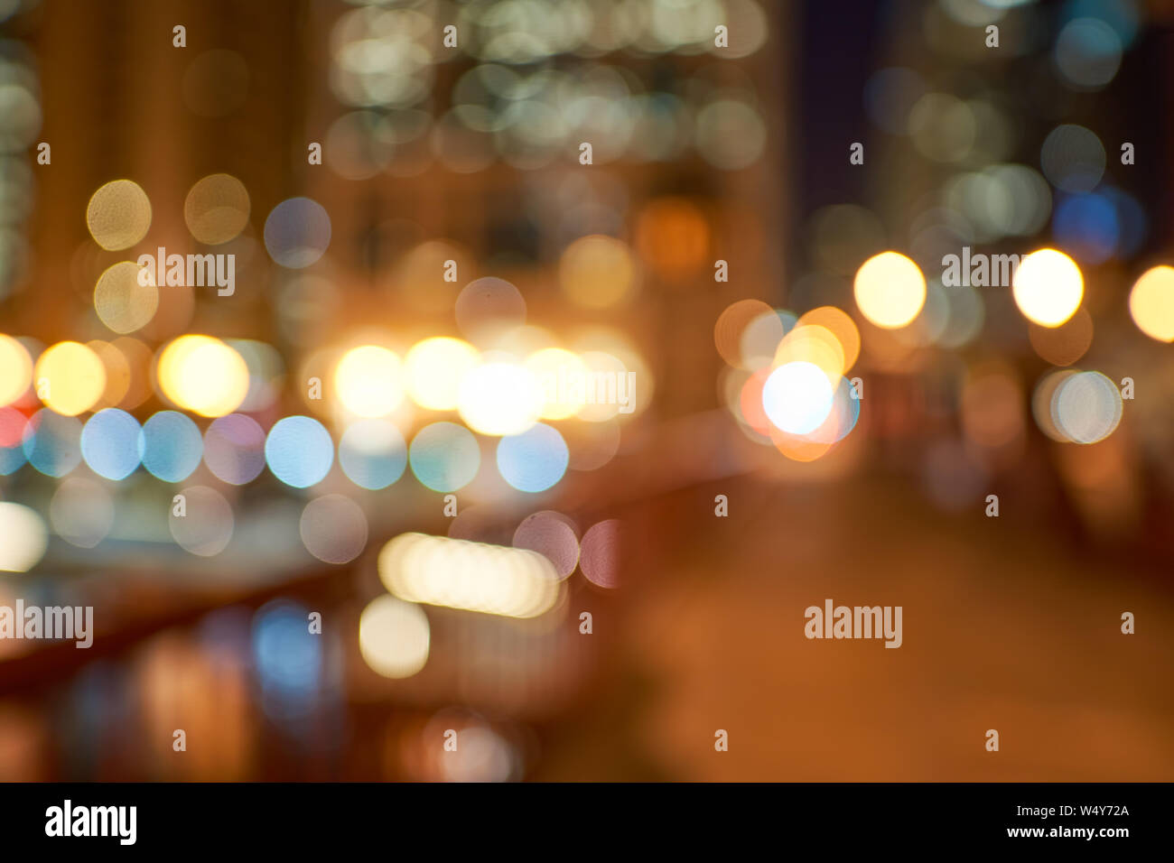Defocalizzata colpo di Chicago di notte. Foto Stock