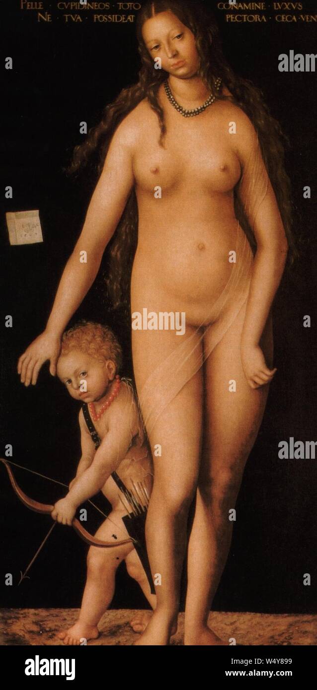 Cranach-Venus-Cupidon. Foto Stock