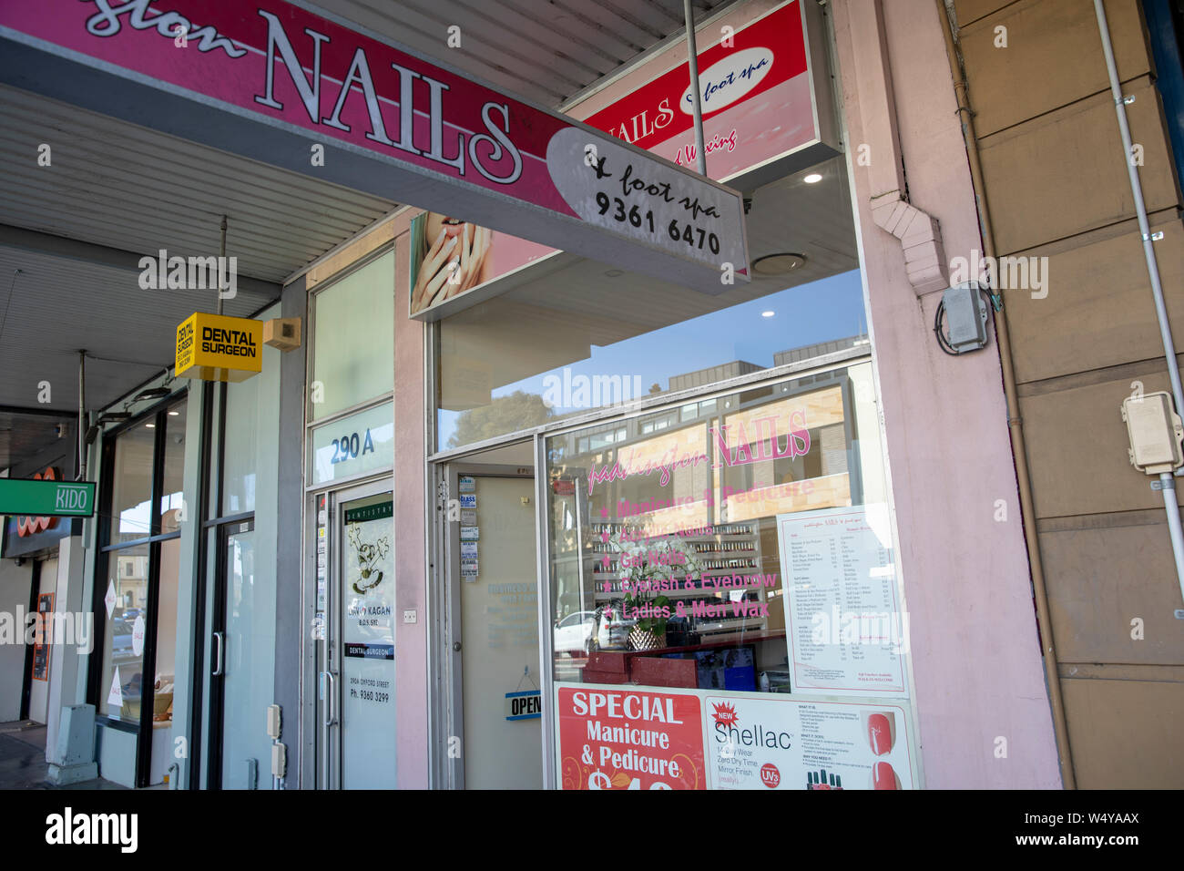 Nail bar e piedi spa parlor in Paddington,Sydney , Australia Foto Stock